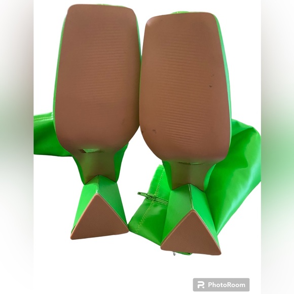 Mix Shuz Lime Green Knee High Boots - Picture 3 of 6